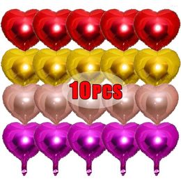 Party Decoration 10/1Pcs Multicolor Heart Shaped Foil Balloons 18 Inches Red Gold Love Aluminium Film Wedding Valentine Decorations