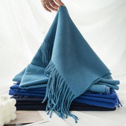 Solid Colour Soft Classic Cashmere Feel Winter Blanket Scarf Shawls Wraps Women Travel Office Wedding Long Large Scarves W0246