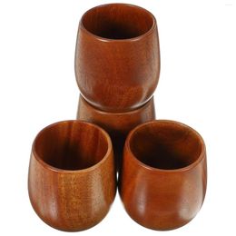 Mugs Retro Wood Cup Wooden Coffee Drinking Multi-functional Water Mug Men Portable