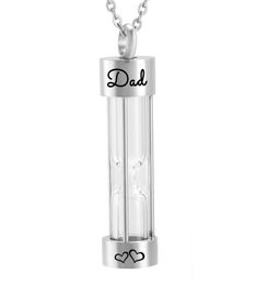 Eternity Jewelry Glass Hourglass Urn Necklace for Ashes Cremation Urns Pendant with O Chain Brother Dad Mom Pet8395310