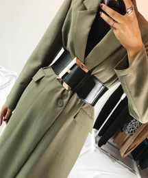 Width 9cm Black Faux Leather Wide Waist Belt Women Fashion Pu Elastic Waistband Corset Belts For Coats 2019 High Waist Belt CX20074263522