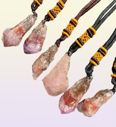 Pendant Necklaces Natural Auralite 23 Crystal Rough Necklace Energy Spiritual Healing Crystals Raw Stones Ornament Drop3551911