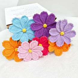 Decorative Flowers Handmade Knitting Multicolor Galsang Flower For Home Decor Cotton Yarn Crochet Wedding Decoration