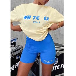 Luxury short set 2 piece white foxx designer TShirt Tracksuit womens Short clothing Fashion Sports Sleeves Pullover Hooded Woman Foxs track suits summers