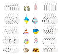 Dangle Chandelier 60x Sublimation Blanks Products Earrings With Earring Hooks Jump Rings For Jewellery DIY Making Unfinished Woode9195192