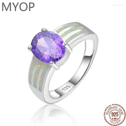 Cluster Rings MYOP Arrival 925 Sterling Silver Luxury Engagement Ring Women's White Oval Stone Fashion Jewellery