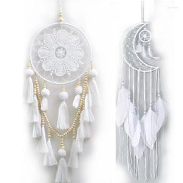 Decorative Figurines 2 Pack Wall Hanging Macrame Dream Catcher Half Circle Feather For Kids Girls Bedroom Home Decoration