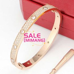 Designer Stainless Steel Full Diamond Bracelet Design Women Men Chirstmas Bangle Bracelets Luxury Distance Jewellery Gift No Box CYV5