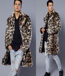 Leopard Colour T0795 Imitation Fur Men039s Suit Collar Coat Designer Warm Autumn Winter Style 2Q698787720