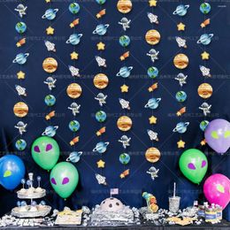 Party Decoration Planet Paper Garlands Outer Space Theme Hanging Pendants 1st 2nd 3rd Birthday Decor Props
