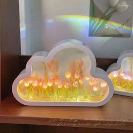 Table Lamps DIY Cloud Tulips Night Light Glowing Year Party Background Decoration