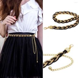 Belts Women Luxury Design Slim Fit Casual Metal Waistband Waist Strap Trouser Dress Gold Chain Belt2809342