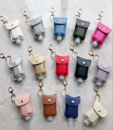 Leather Hand Sanitizer Holder Key Chain Keychain with 30ml 60ml Bottle Portable 5832131