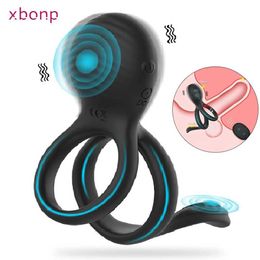 Other Health Beauty Items Cockring Vibrator for Men and Woman Wireless Remote Control Penis Rings Delay Ejaculation s for Male Chastity Cock Rings Y240503