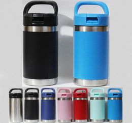 12 oz Kids Water Bottle Stainless Steel Tumblers with straw lid 12oz Large Capacity Sports Cups quality Mugs by DHL3324853