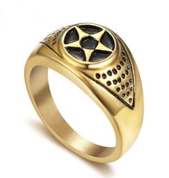 Personal collection Zhimu ornaments Simple Pentagram stainless steel fashion ring with exquisite gift box2638367