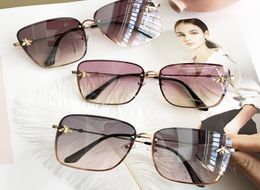 Unisex Square Bee Sunglasses Women Brand Designer Metal Frame Big Sun Glasses Fashion Gradient Shades Female Oculos UV4001526258