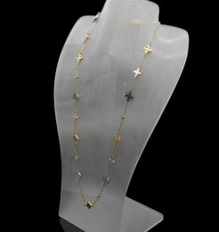 Europe America Fashion Jewellery Sets Lady Women Hollow out Four Leaf Flower V Initials 18K Gold 3 Colour Diamond Necklace Bracelet E6405833