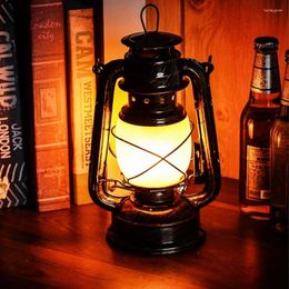 Table Lamps Dimmable Retro Kerosene Flame Lamp Rechargeable Portable Lantern Creative Industrial Bar Bedroom Bedside Night Lights