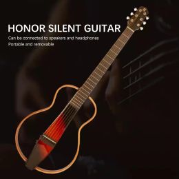 Guitar 39 inch Silent Guitar Backhand Wooden Guitar Lefthand Smart Mute Guitar Travel Portable with Speaker Guitar Parts and Accessorie