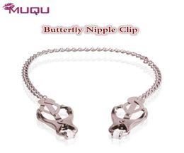 Butterfly Bosom Nipple Clamps quality metal bdsm toys chain nipple sucker sex toys for women adult sex products shop1298854