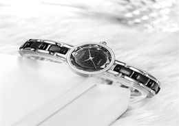 SINOBI New Women Watches Flower Print Diamond Black White Small Dial Elegant Japan Imported Quartz Bracelet Watches Ladies Watch L6596546