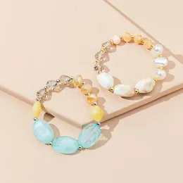 Charm Bracelets Irregular Glass Beads Pearl Stone Bracelet For Women Lady