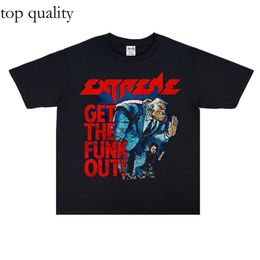 European And American Heavy Metal Rock Extreme Band Washed And Worn-Out T-Shirt Short Sleeved Loose Pure Cotton Unisex Punk Tees Y2k 465