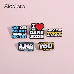 Brooches Collection Of Science Fiction Movie Quotations Enamel Pins I Love Know Brooch Lapel Badges Gothic Jewellery For Film Fans Friend