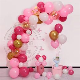 Party Decoration 83pcs Rose Pink Balloons Arch Garland Kit Chrome Gold Latex Set Wedding Anniversary Decors Birthday Supplies