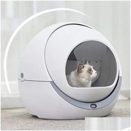 Cat Grooming Matic Self Cleaning Cats Sandbox Smart Litter Box Closed Tray Toilet Rotary Training Detachable Bedpan Pets Drop Deliver Otd7X