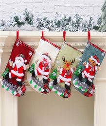 large Christmas Hanging Socks Cute Candy Gift bag snowman santa claus deer bear Stocking Tree Decor Pendan3705427