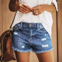 Women's Shorts Summer Denim For Women High Waist Slim Hole Old Broken Style Jeans