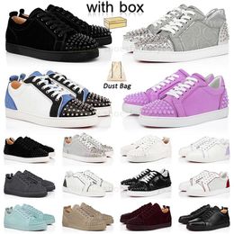 2024 New Designer Luxury Red Bottoms Casual Shoes black pink Loafere Rivets Low Vieira Spikes Studed Mens Women Made In Italy Bottom platform Trainers Big Size us13