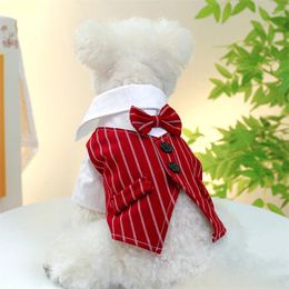 Dog Apparel Male Pet Clothes Tuxedo Boy Shirt Wedding Suit Cat Puppy Poodle Maltese Bichon Yorkie Schnauzer Pomeranian Coat