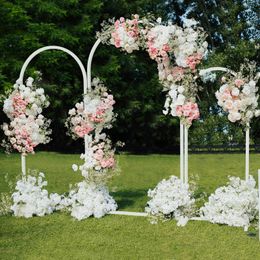 Set of 3 Metal Wedding Arch Balloon Backdrop Stand for Bridal Garden Yard Indoor Outdoor Party Decoration 240508