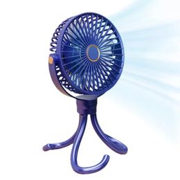 Stroller Fan 5-Speed Flexible Tripod Outdoor Fan With Night Light Personal Handheld Fan For Baby Stroller Crib Camping Outdoor 240423