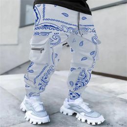 Men's Pants High Quality Cashew Flower Casual Sports Haren Loose Street Multi-bag Overalls Fashionable Streetwear