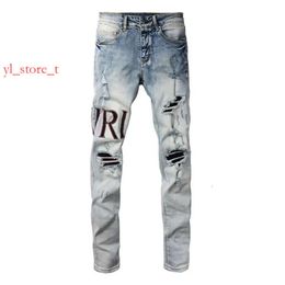 Amrir Jeans Denim Trousers Mens Jeans Designer Jean Men Black Pants High-End Quality Straight Design Retro Streetwear Casual Sweatpants Designers Pant 6643