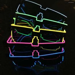 Party Decoration Fashion Halloween Eyeglass Led Light Up Glasses Glowing Sunglasses Masquerade Bright Supplies