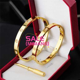 Designer Cuff Screw Bracelet Bangle Stainless Steel Luxury Love Jewellery With Screwdriver Stone Plus Sign Rose Gold Silver Colour Charm Lovers Women Men Bracelets Ban