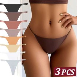 Women's Panties 3 pieces of seamless thong for women thin belt low waist high flexibility underwear sexy lingerie for women T-shaped back comfortable for womenL2405