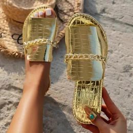 Slippers Zapatos Mujer 2024 Summer And Autumn Large Size Open-toed Flip-flops Flat Wedge Sandals For Women Shoes