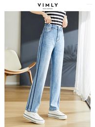Women's Jeans Vimly High Waisted Side Stripe For Women 2024 Straight Wide Leg Loose Ankle Harem Denim Jean Pants Streetwear Trousers