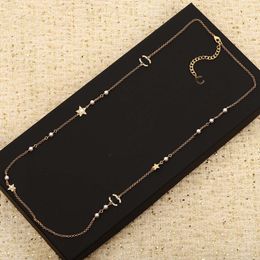 Luxury quality charm waist belt long necklace with star shape and white diamond nature shell beads have stamp box PS3589B