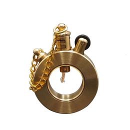 Retro Style Pure Copper Round Kerosene Lighter Vintage Shaped Cigarette Lighter For Men Gift