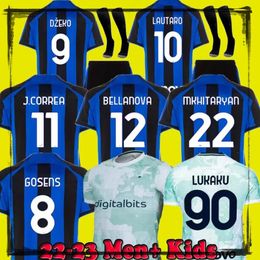 LUKAKU J CORREA soccer jersey 22 23 BARELLA LAUTARO INTERS ERIKSEN away DZEKO Gosens MILANS UNIFORMS football shirt Asllani Bellanova N 274U