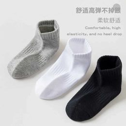 Kids Socks 5 Pairs/lot 1-12 Years Boys Girls Socks Spring Summer School Pure Colour White Cotton Student Sports Socks Childrens Boat Socks