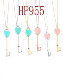 fashion Jewellery designer necklace stainless steel Jewellery gold chain necklace women pink and green key necklace joyas de acero ino7557525