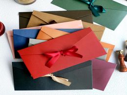 Gift Wrap 10pcsset High Quality Ribbon Paper B6 amp DL Size Envelopes Pearl DIY Wedding Business Invitation Gift EnvelopesGift3784844